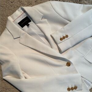 Banana Republic Classic White Blazer with Gold Buttons